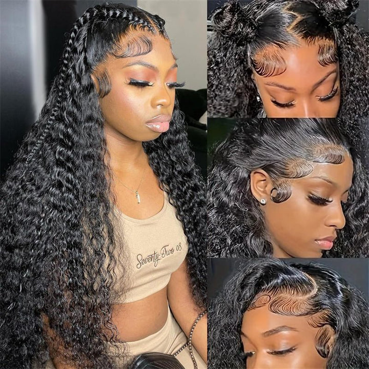 Msgem 13x6 Real HD Invisible Lace frontal Human Hair Wig 180% Full Density Water Wave - Msgem Hair