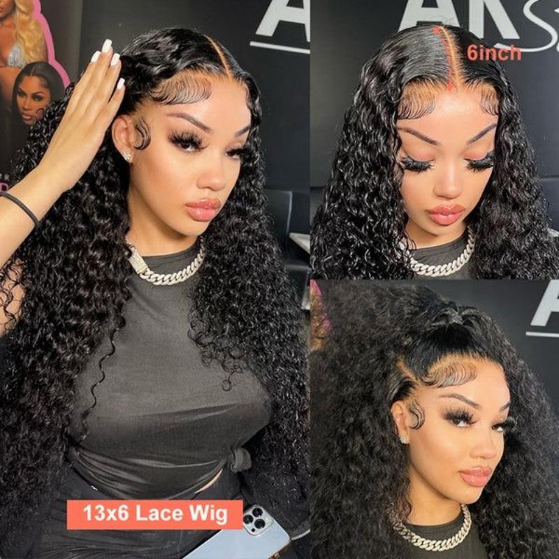 Msgem 13x6 Real HD Invisible Lace frontal Human Hair Wig 180% Full Density Water Wave - Msgem Hair