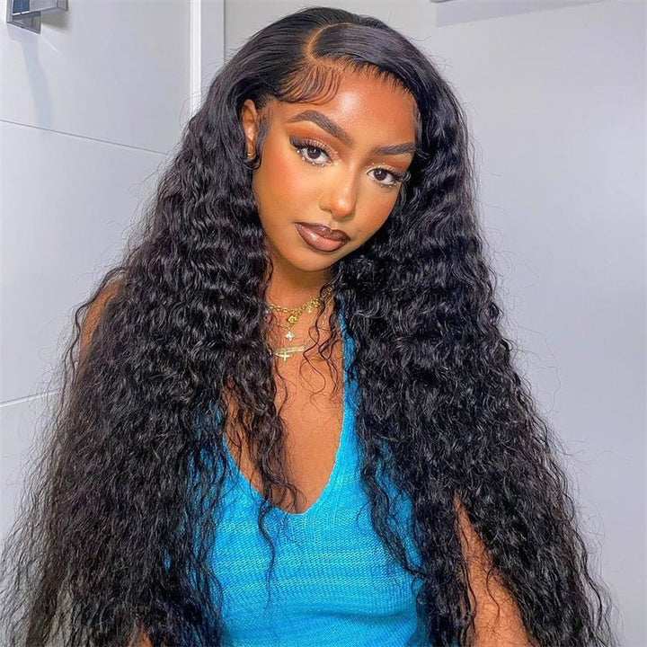 Msgem 13x6 Real HD Invisible Lace frontal Human Hair Wig 180% Full Density Water Wave - Msgem Hair