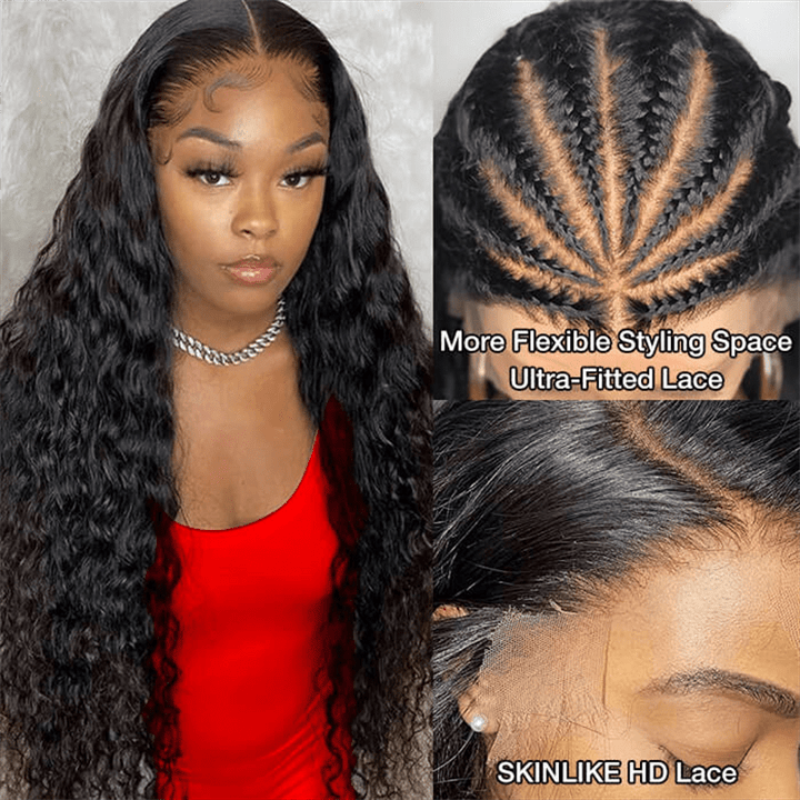 Msgem 13x6 Real HD Invisible Lace Frontal Wigs Water Wave Human Hair Wigs 250% - Msgem Hair