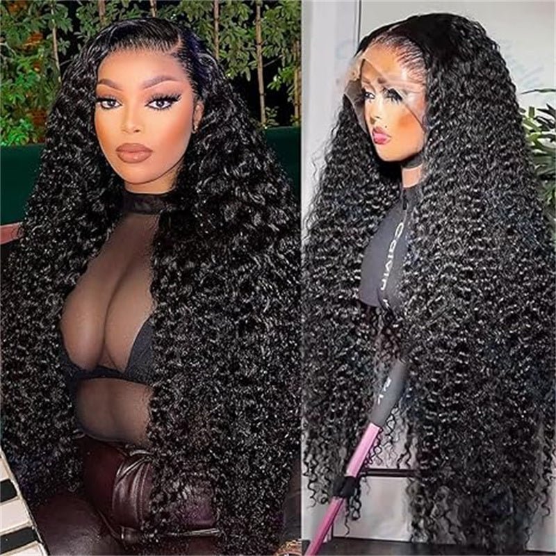 Msgem 210% Density 12A Virgin 13x6/13X4 Deep Wave Full Lace Frontal Wig Human Hair 13x6/13X4 Water Wave Wigs Human Hair HD Transparent Curly Lace Front Wigs Brazilian Wet and Wave Lace Wig - Msgem Hair