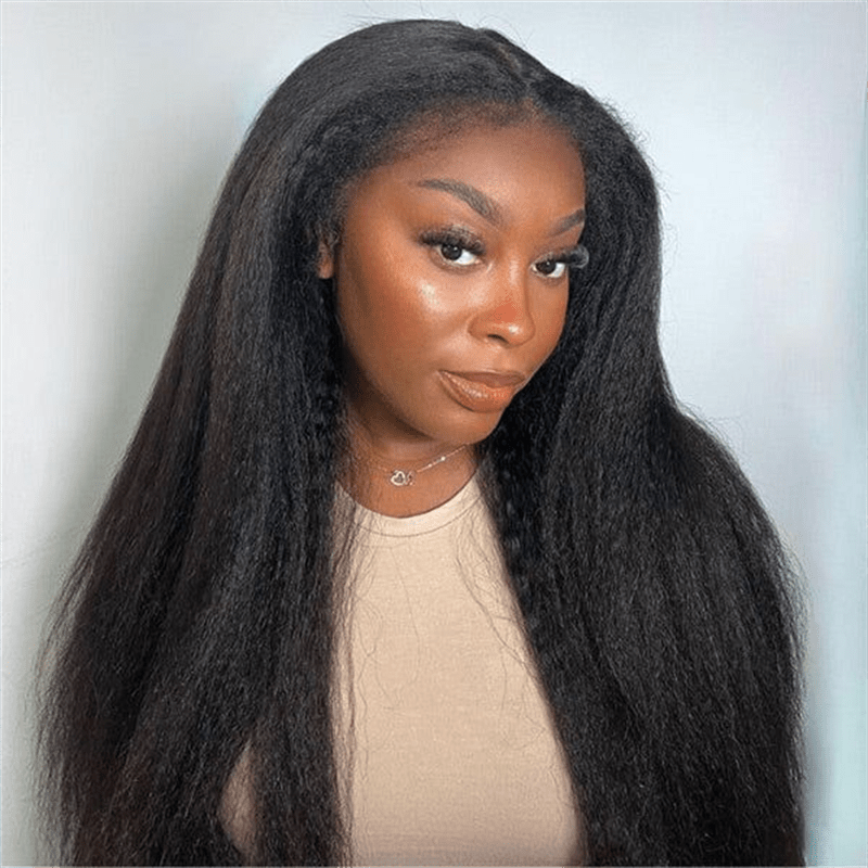 Msgem 3 In 1 Half Wig Easy Wear Yaki Straight Glueless Flexi - Fit Drawstring Wig - Msgem Hair