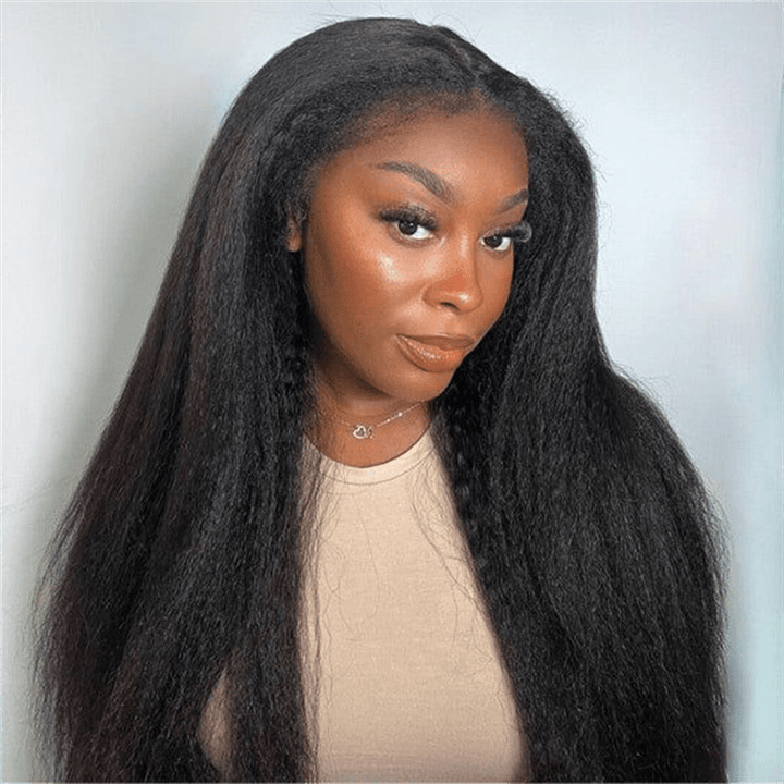 Msgem 3 In 1 Half Wig Easy Wear Yaki Straight Glueless Flexi - Fit Drawstring Wig - Msgem Hair