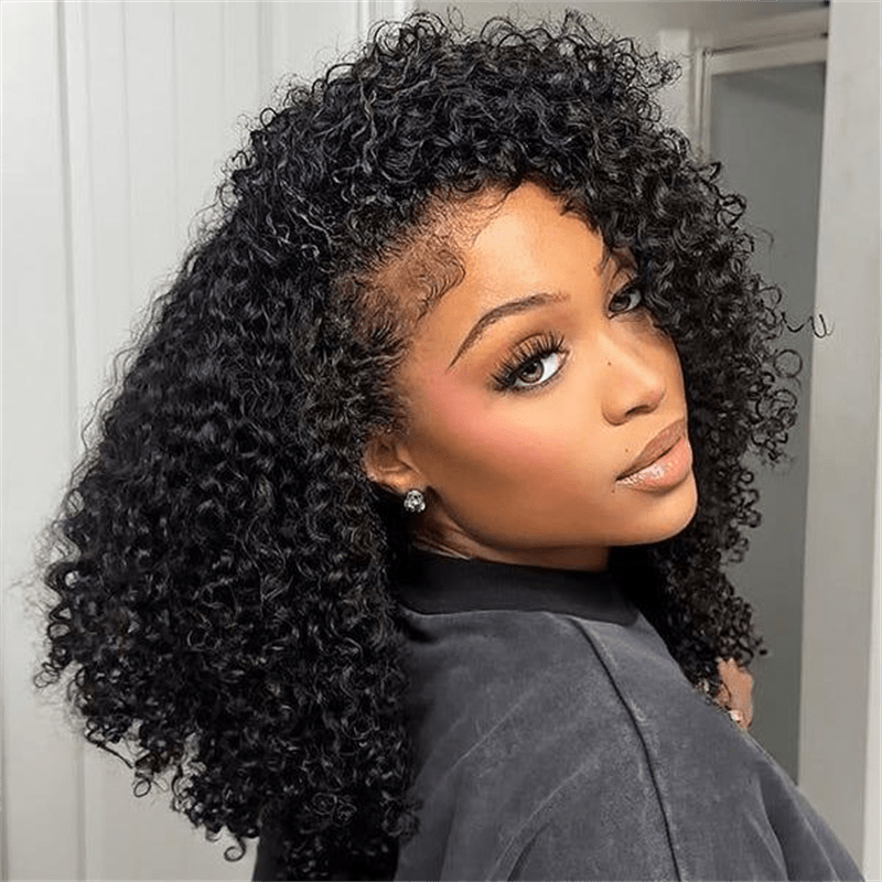 Msgem 3 In 1 Half Wig Kinky Curly Glueless Flexi - Fit Drawstring Wig Comfortable Fit - Msgem Hair