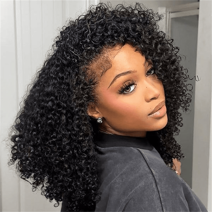 Msgem 3 In 1 Half Wig Kinky Curly Glueless Flexi - Fit Drawstring Wig Comfortable Fit - Msgem Hair