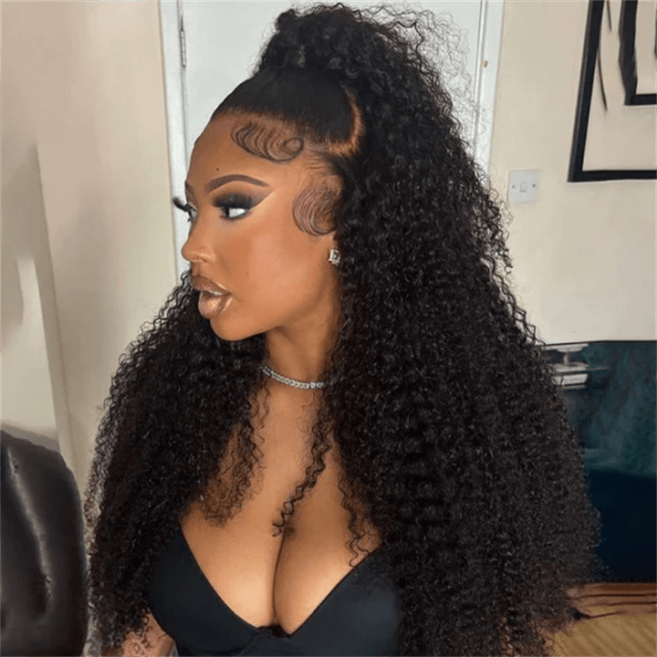 Msgem 3 In 1 Half Wig Kinky Curly Glueless Flexi - Fit Drawstring Wig Comfortable Fit - Msgem Hair