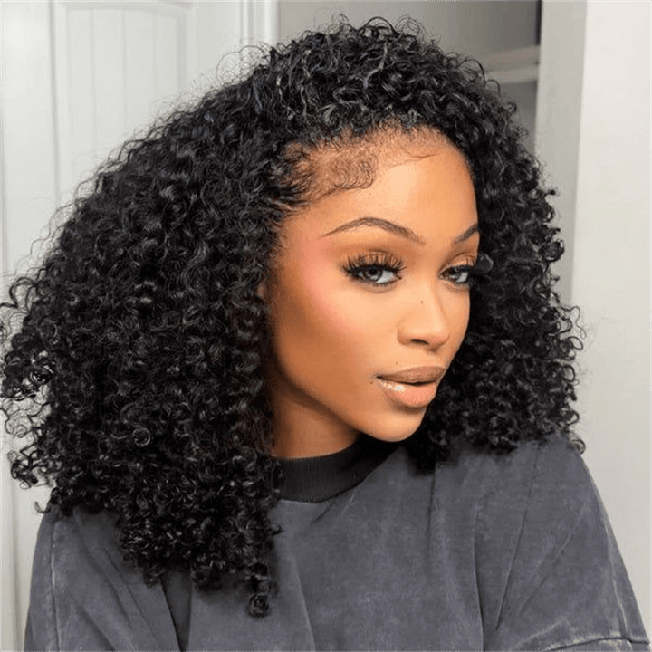 Msgem 3 In 1 Half Wig Kinky Curly Glueless Flexi - Fit Drawstring Wig Comfortable Fit - Msgem Hair