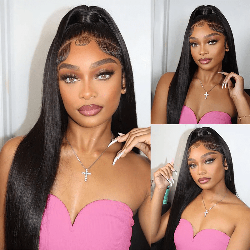 Msgem 3 In 1 Half Wig Natural Look Invisible Straight Half Wig With Drawstring - Msgem Hair