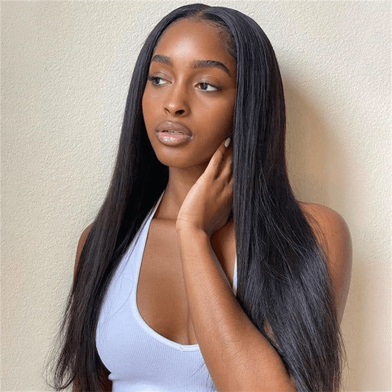 Msgem 3 In 1 Half Wig Natural Look Invisible Straight Half Wig With Drawstring - Msgem Hair
