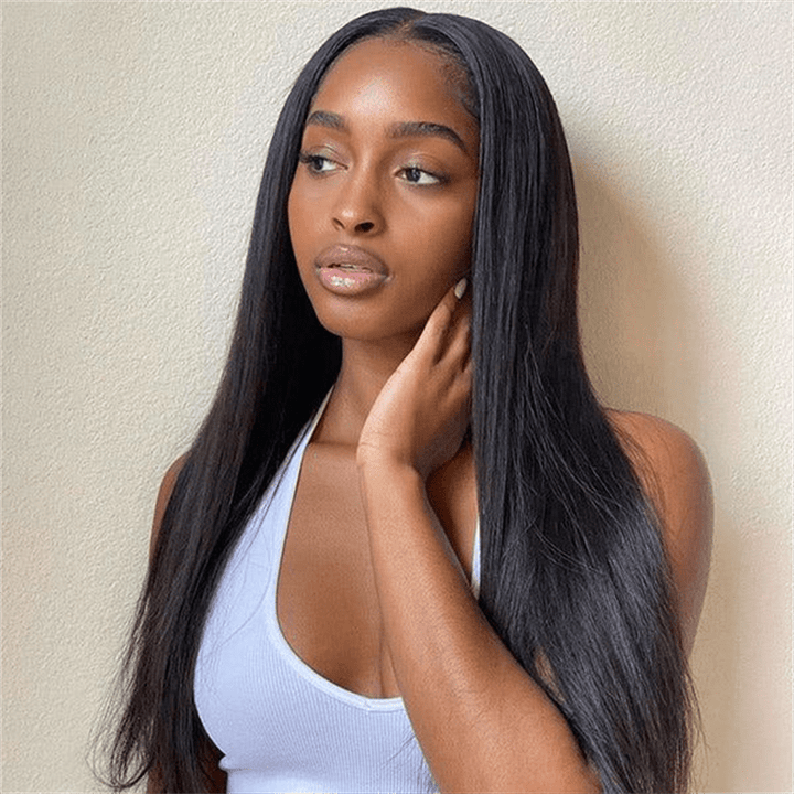 Msgem 3 In 1 Half Wig Natural Look Invisible Straight Half Wig With Drawstring - Msgem Hair