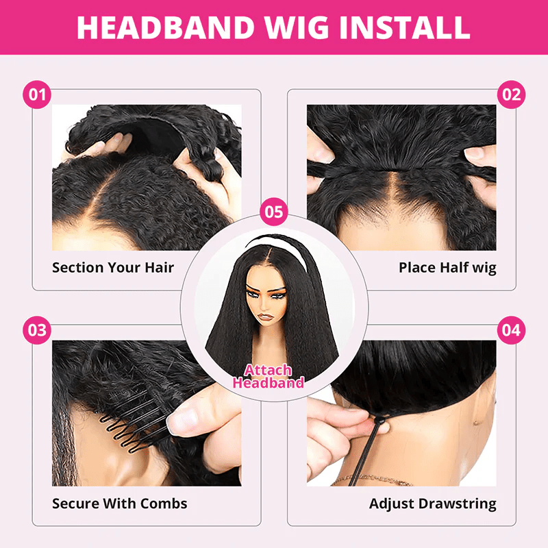 Msgem 3 In 1 Half Wig Water Wave Flexible Fit Half Wig With Drawstring Beginner Friendly - Msgem Hair