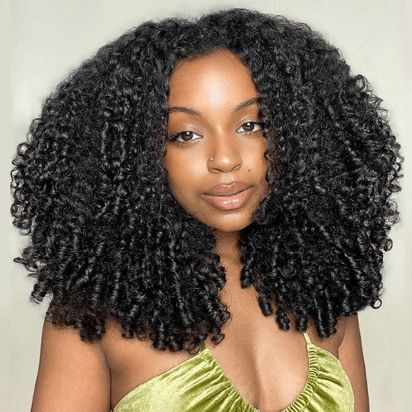 Msgem 300% Density Burmese Curly Lace Wig With Flexi - Fit Drawstring Human Hair Wigs - Msgem Hair