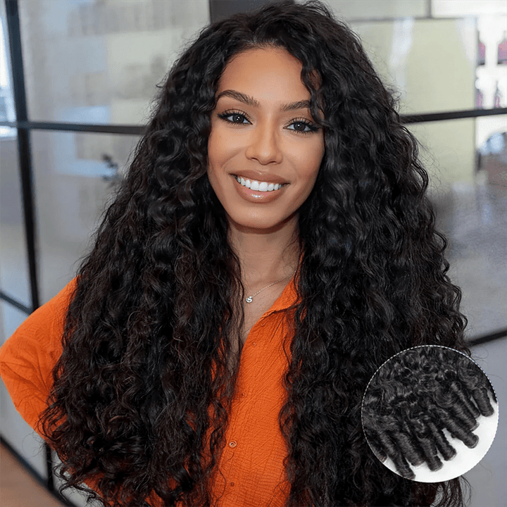 Msgem 300% Density Burmese Curly Lace Wig With Flexi - Fit Drawstring Human Hair Wigs - Msgem Hair