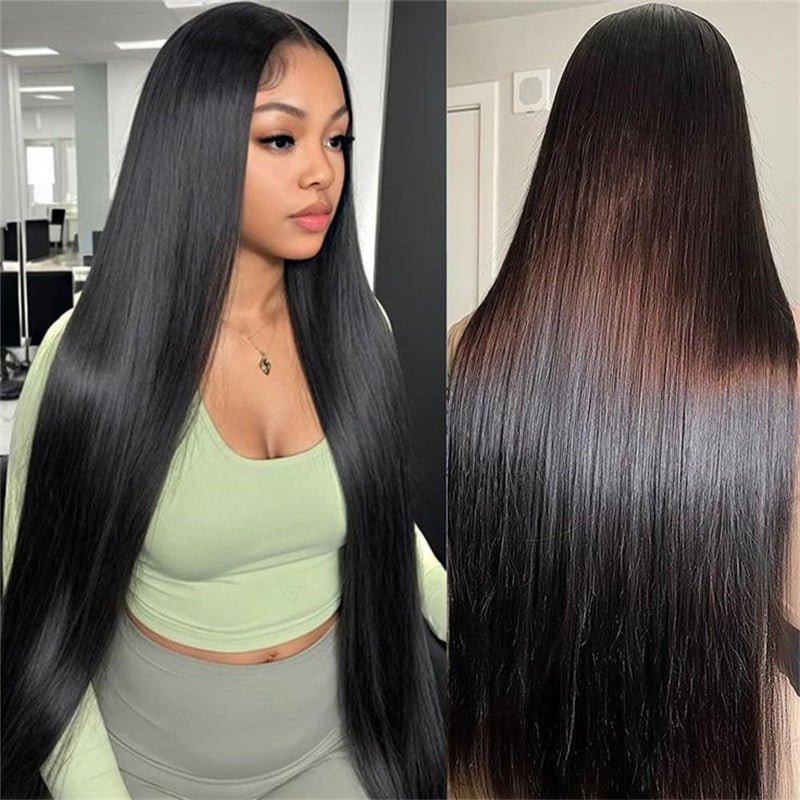 Msgem 300% Density Silky Straight Human Hair Lace Front Wigs With Flexi - Fit Drawstring - Msgem Hair