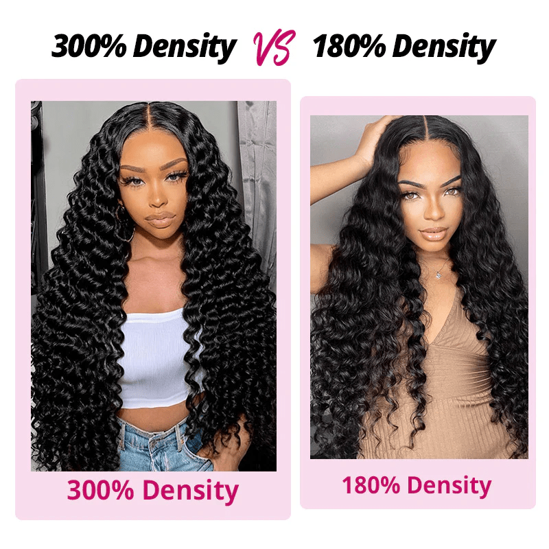 Msgem 300% Density Water Wave Human Hair Lace Front Wig With Elastic Drawstring - Msgem Hair