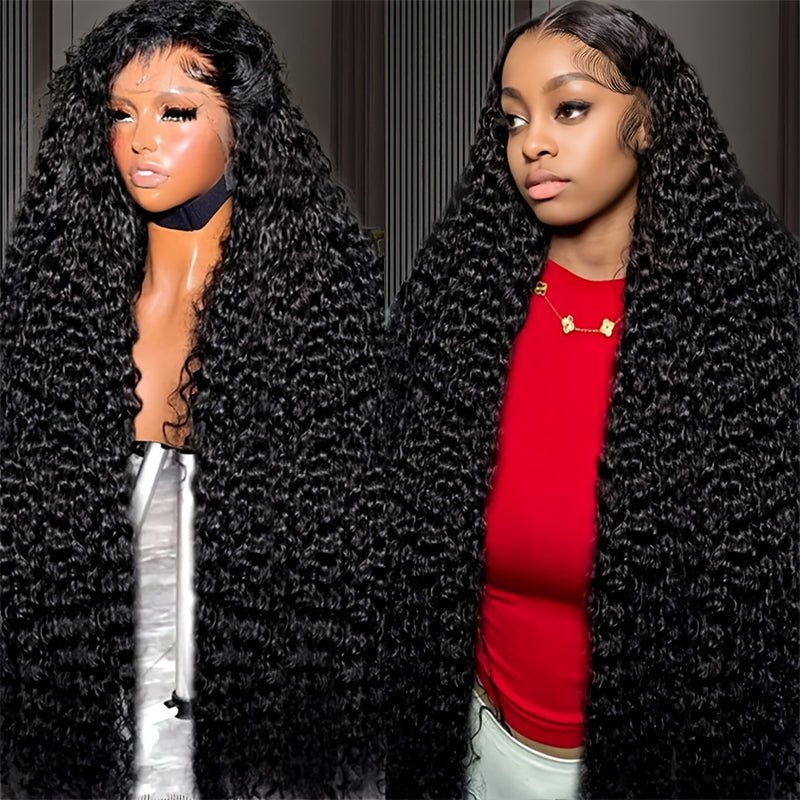 Msgem 40 Inches 13x6 Lace Front Wigs Human Hair Pre Plucked Curly Wave HD Lace Frontal Wigs 250% Denisty - Msgem Hair