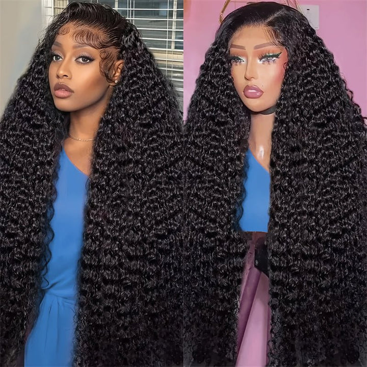 Msgem 40 Inches 13x6 Lace Front Wigs Human Hair Pre Plucked Curly Wave HD Lace Frontal Wigs 250% Denisty - Msgem Hair