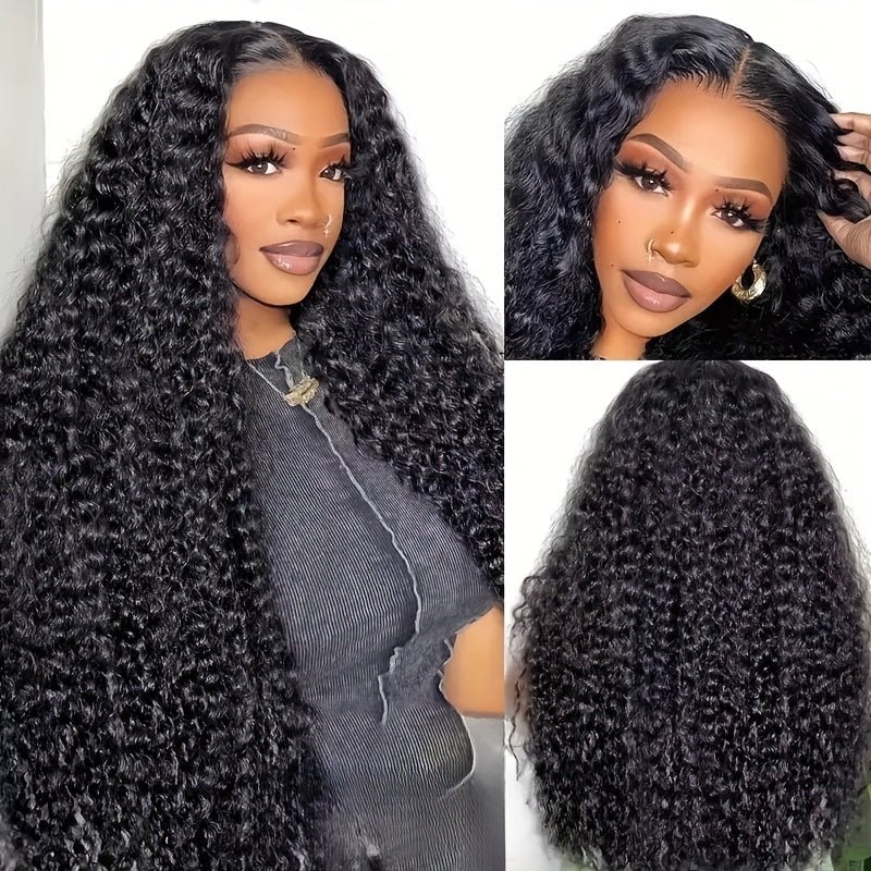 Msgem 40 Inches 13x6 Lace Front Wigs Human Hair Pre Plucked Curly Wave HD Lace Frontal Wigs 250% Denisty - Msgem Hair