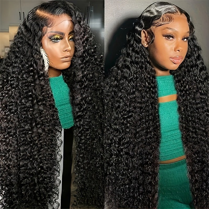 Msgem 40 Inches 13x6 Lace Front Wigs Human Hair Pre Plucked Curly Wave HD Lace Frontal Wigs 250% Denisty - Msgem Hair