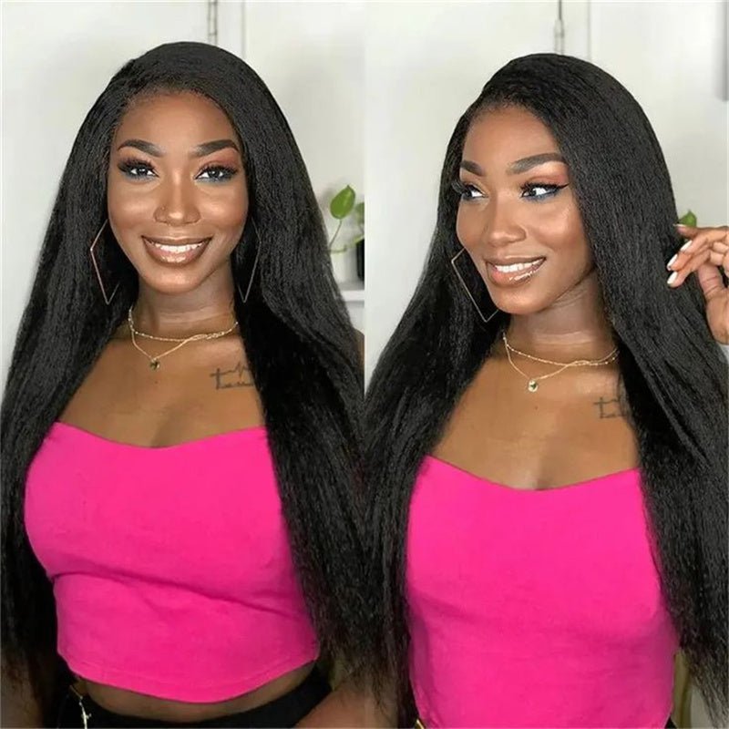 Msgem 4C Edge Hairline Kinky Straight 13x4 13x6 HD Invisible Lace Front Wigs With Kinky Edges Baby Hair - Msgem Hair