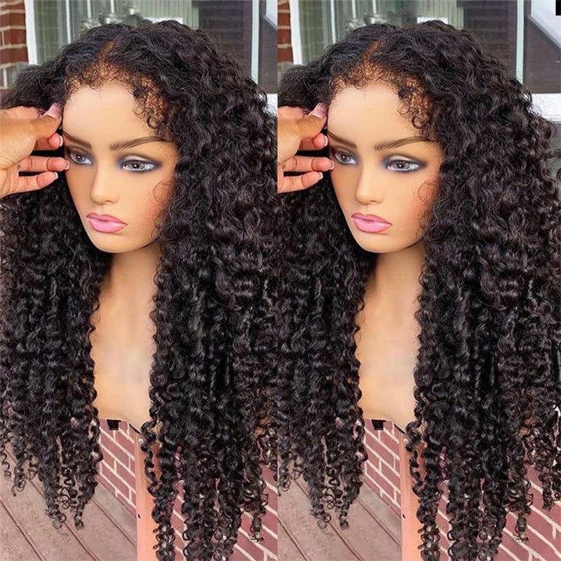 Msgem 4C Edges Curly Baby Hair 13x4 13x6 HD Invisible Lace Frontal Kinky Curly Human Hair Wigs with Natural 4C Edges - Msgem Hair