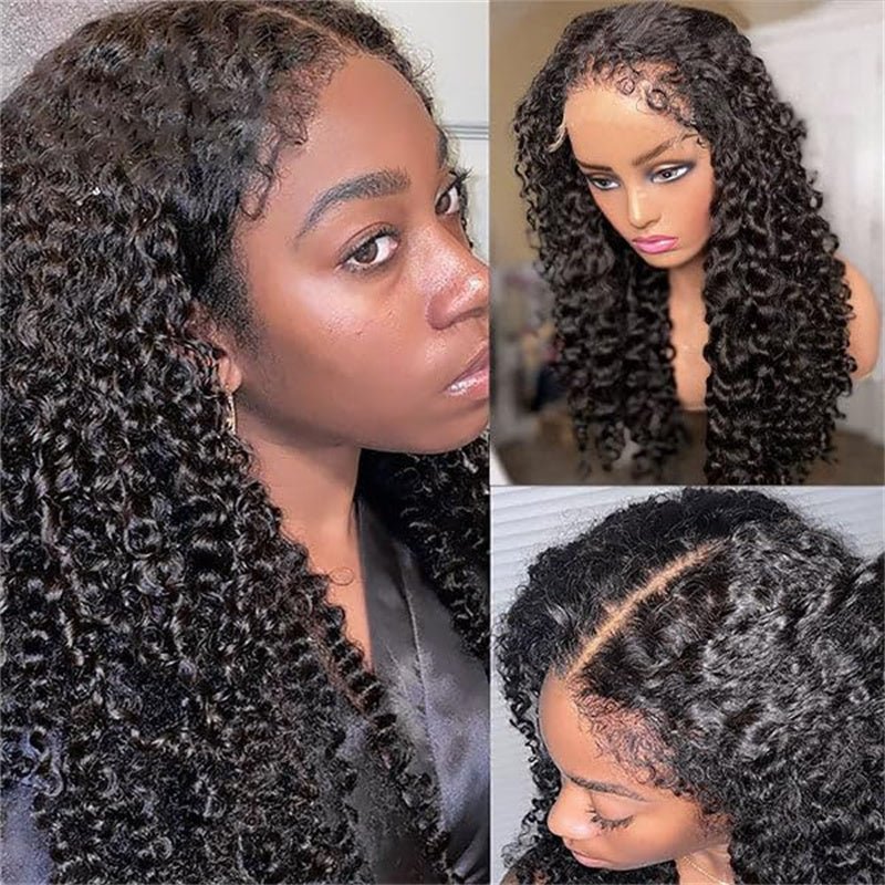 Msgem 4C Edges Curly Baby Hair 13x4 13x6 HD Invisible Lace Frontal Kinky Curly Human Hair Wigs with Natural 4C Edges - Msgem Hair