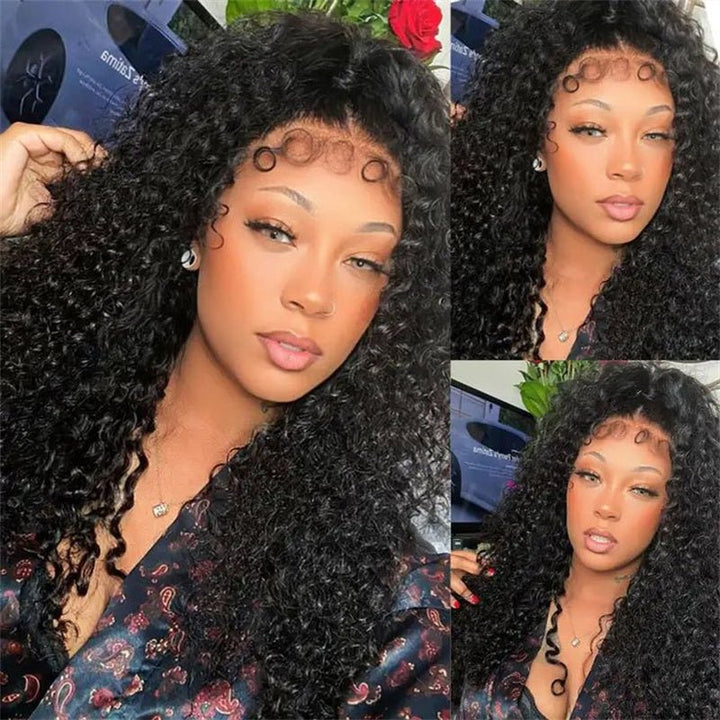 Msgem 4C Edges Curly Baby Hair 13x4 13x6 HD Invisible Lace Frontal Kinky Curly Human Hair Wigs with Natural 4C Edges - Msgem Hair