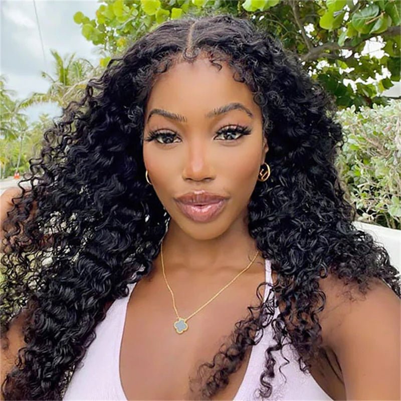 Msgem 4C Edges Hairline Deep Wave Kinky Edges 13x4 13x6 HD Invisible Lace Frontal Wigs 100% Human Hair - Msgem Hair