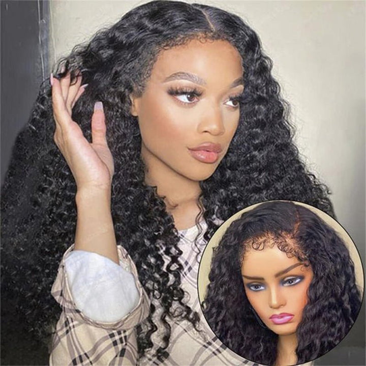 Msgem 4C Edges Hairline Deep Wave Kinky Edges 13x4 13x6 HD Invisible Lace Frontal Wigs 100% Human Hair - Msgem Hair