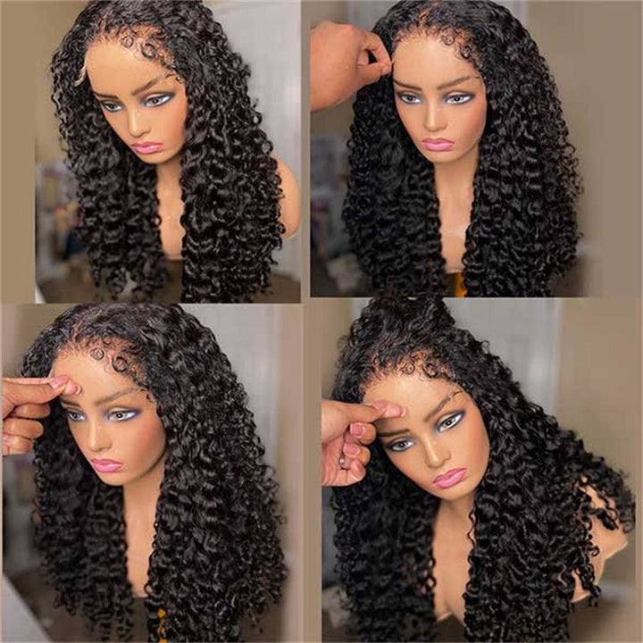 Msgem 4C Edges Hairline Deep Wave Kinky Edges 13x4 13x6 HD Invisible Lace Frontal Wigs 100% Human Hair - Msgem Hair