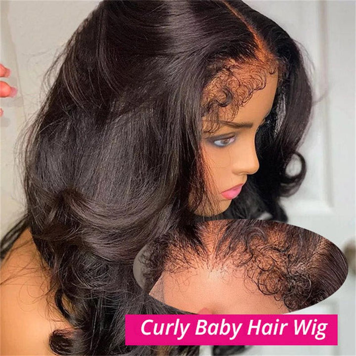 Msgem 4C Edges Hairline Lace Front Wigs Body Wave HD Invisible 13x4 13x6 Frontal Wigs With Kinky Edges Curly Baby Hair - Msgem Hair