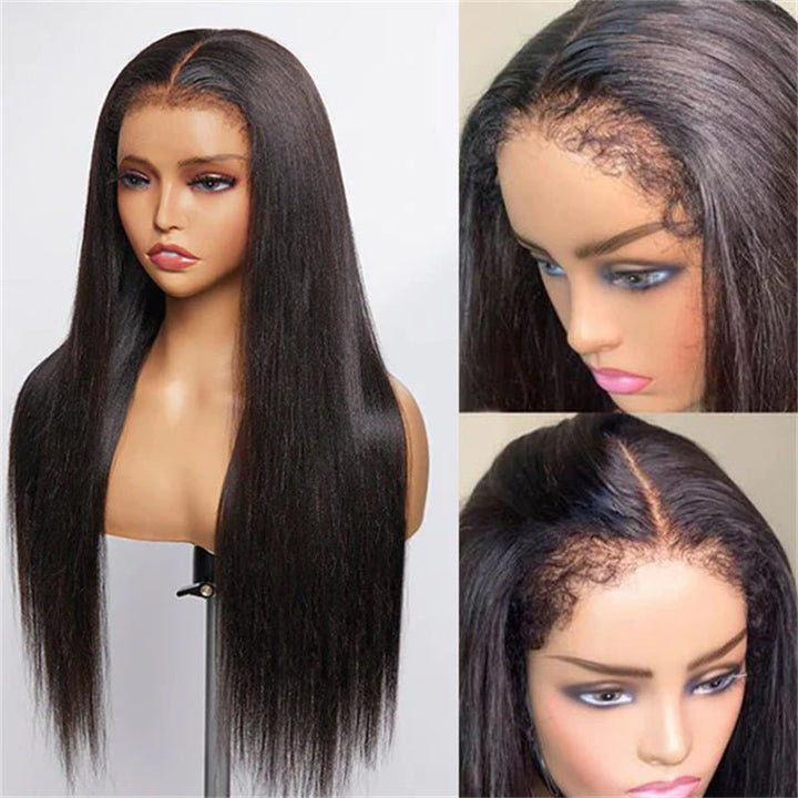 Msgem 4C Edges Hairline Straight Hair 13x4 13x6 HD Invisible Lace Front Wigs With Kinky Edges Curly Baby Hair - Msgem Hair