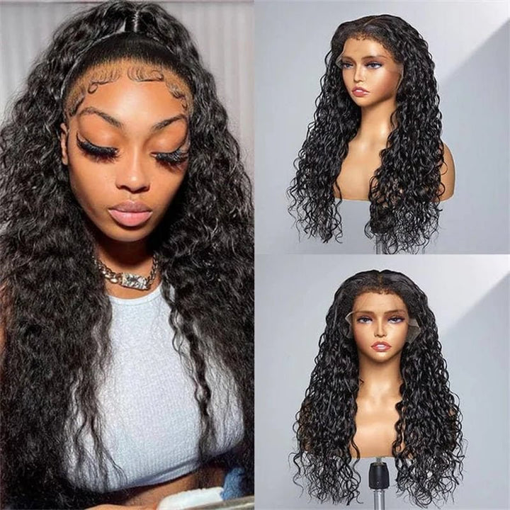 Msgem 4C Natural Edges 13x4 13X6 HD Invisible Lace Front Wigs Water Wave Human Hair Wigs With Realistic Hairline - Msgem Hair