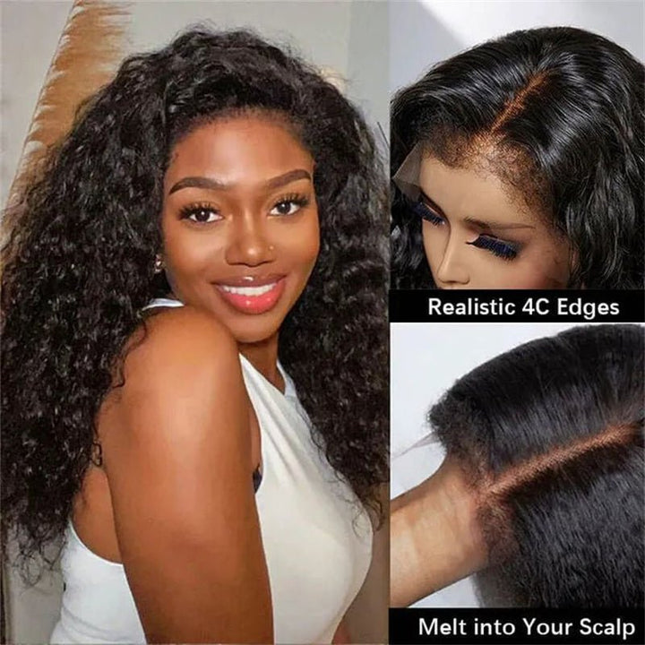 Msgem 4C Natural Edges 13x4 13X6 HD Invisible Lace Front Wigs Water Wave Human Hair Wigs With Realistic Hairline - Msgem Hair