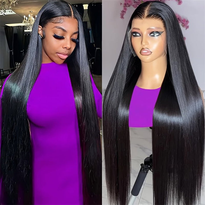 Msgem 4x4 HD Invisible Lace Closure Wig Pre Plucked Straight Human Hair Wigs Melted All Skin - Msgem Hair