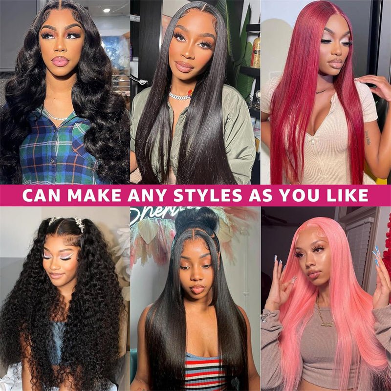 Msgem 4x4 HD Invisible Lace Closure Wig Pre Plucked Straight Human Hair Wigs Melted All Skin - Msgem Hair
