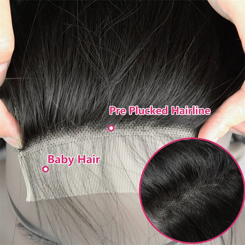 Msgem 4x4 HD Lace Closure Body Wave 100% Virgin Human Hair Pre Plucked with Baby Hair Natural Black - Msgem Hair