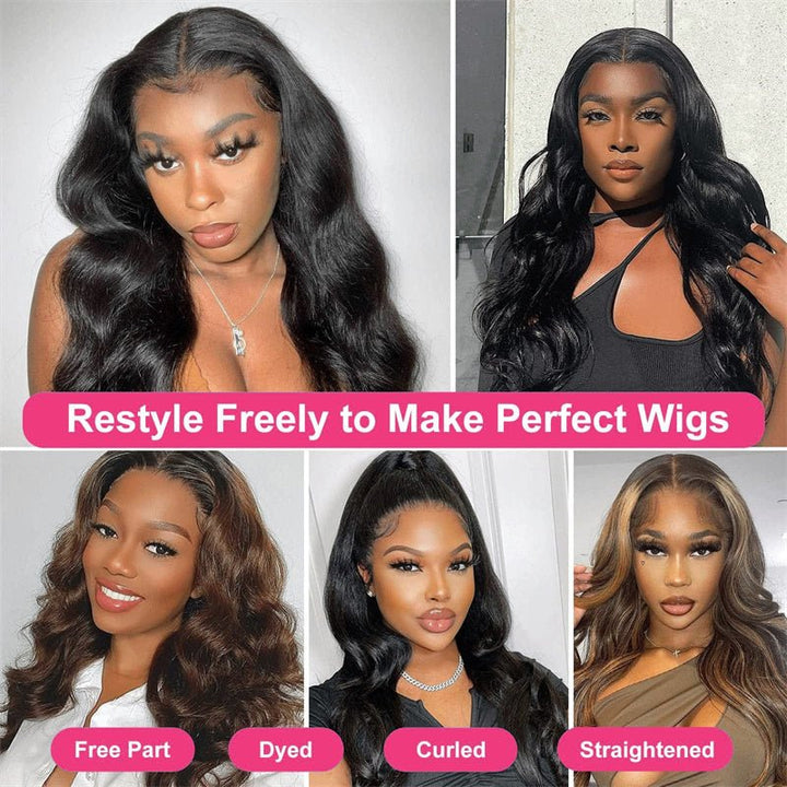 Msgem 4x4 HD Lace Closure Body Wave 100% Virgin Human Hair Pre Plucked with Baby Hair Natural Black - Msgem Hair