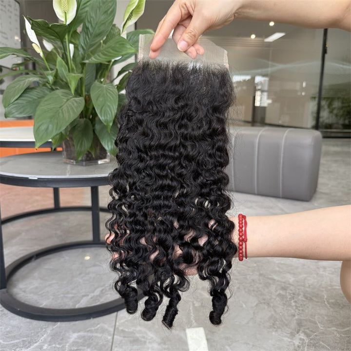 Msgem 4x4 HD Lace Closure Virgin Hair Burmese Curly Human Hair 1 PC - Msgem Hair