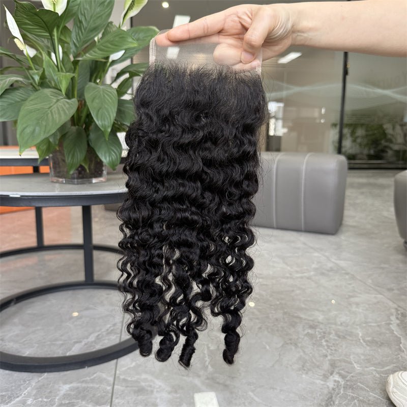 Msgem 4x4 HD Lace Closure Virgin Hair Burmese Curly Human Hair 1 PC - Msgem Hair