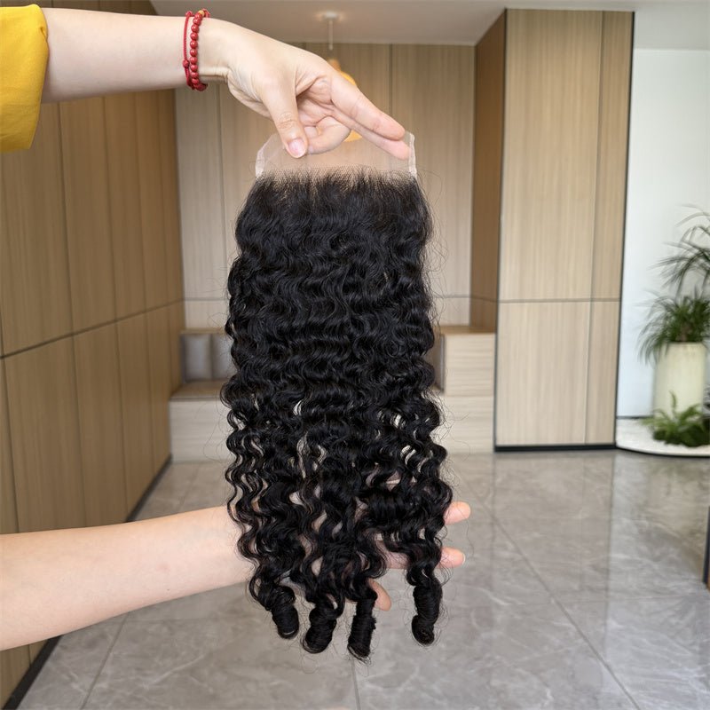 Msgem 4x4 HD Lace Closure Virgin Hair Burmese Curly Human Hair 1 PC - Msgem Hair