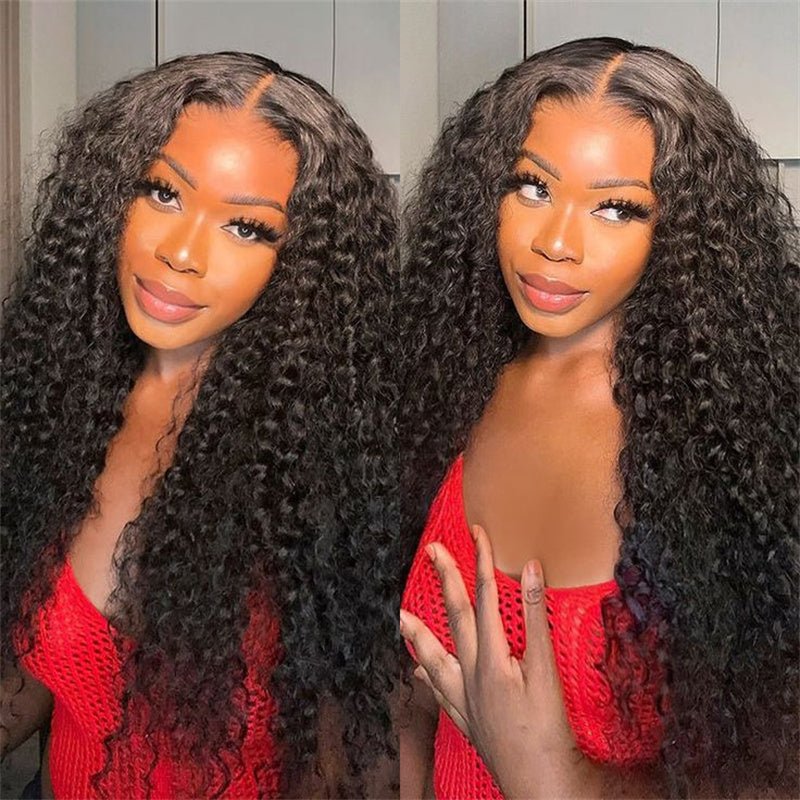 Msgem 4x4 Lace Closure Wig Kinky Curly HD Lace Wigs Pre Plucked Human Hair 250% Density - Msgem Hair