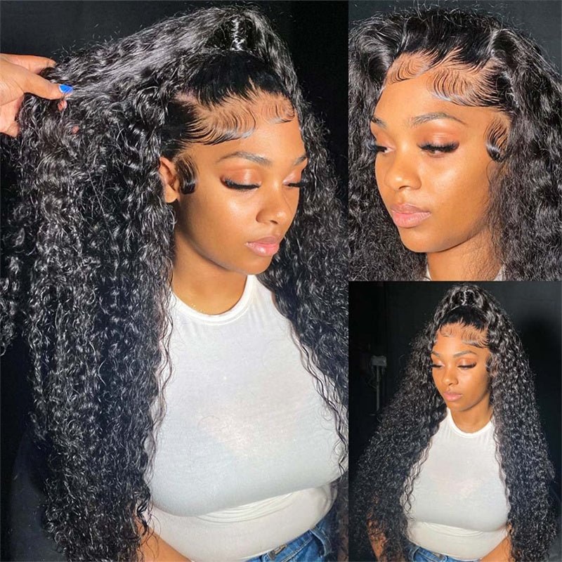 Msgem 4x4 Lace Closure Wigs Deep Wave Human Hair HD Transparent Lace Front Wigs 250% - Msgem Hair
