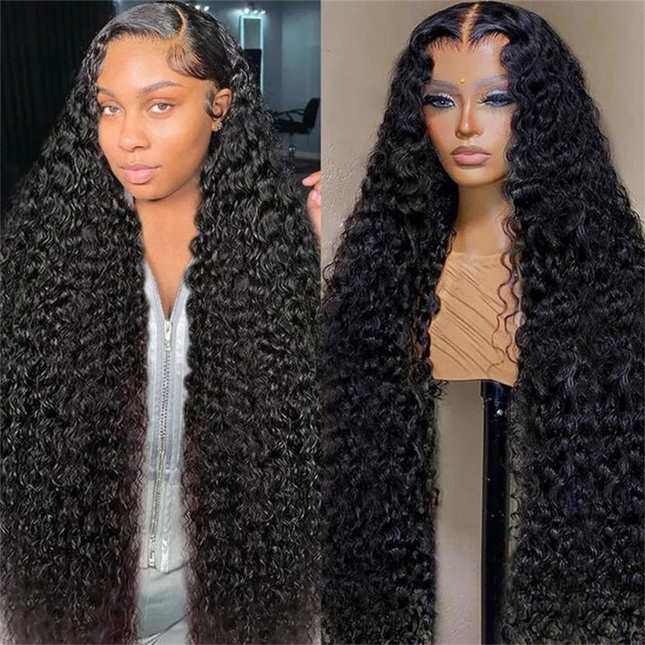 Msgem 4x4 Lace Closure Wigs Deep Wave Human Hair HD Transparent Lace Front Wigs 250% - Msgem Hair