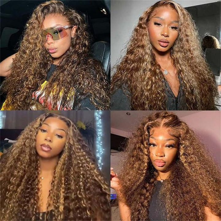 Msgem 4x4 Lace Closure Wigs P4/27 Highlight Deep Wave 5x5 6x6 HD Transpaent Human Hair Wigs - Msgem Hair