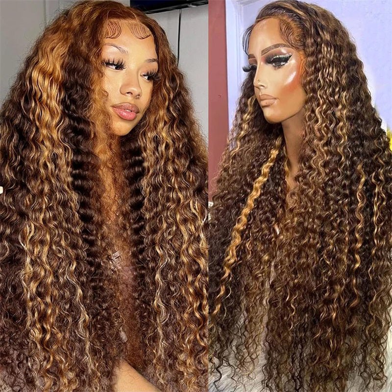 Msgem 4x4 Lace Closure Wigs P4/27 Highlight Deep Wave 5x5 6x6 HD Transpaent Human Hair Wigs - Msgem Hair