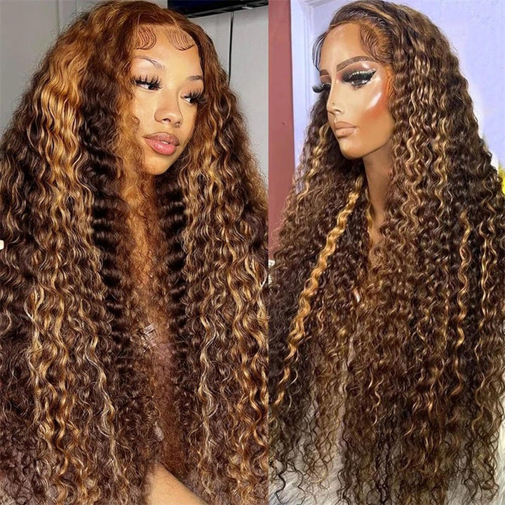 Msgem 4x4 Lace Closure Wigs P4/27 Highlight Deep Wave 5x5 6x6 HD Transpaent Human Hair Wigs - Msgem Hair