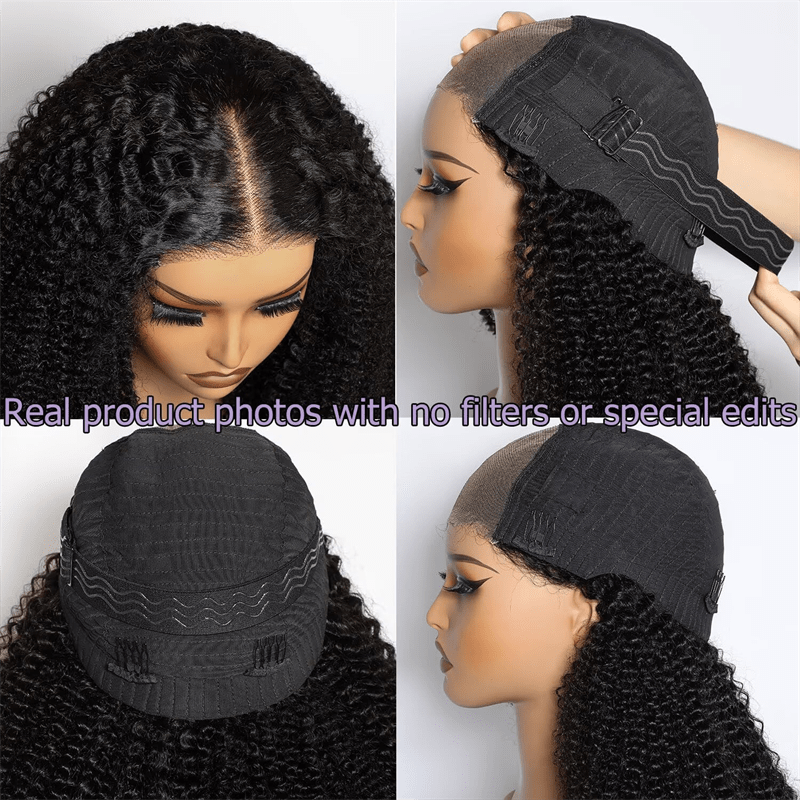Msgem 5x5 Glueless Wig Burmese Kinky Curly Lace Frontal Human Hair Wigs Pre - Bleached Knots - Msgem Hair