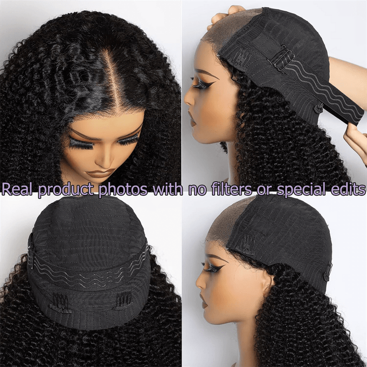 Msgem 5x5 Glueless Wig Burmese Kinky Curly Lace Frontal Human Hair Wigs Pre - Bleached Knots - Msgem Hair