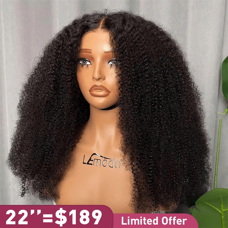 Msgem 5x5 Glueless Wig Burmese Kinky Curly Lace Frontal Human Hair Wigs Pre - Bleached Knots - Msgem Hair